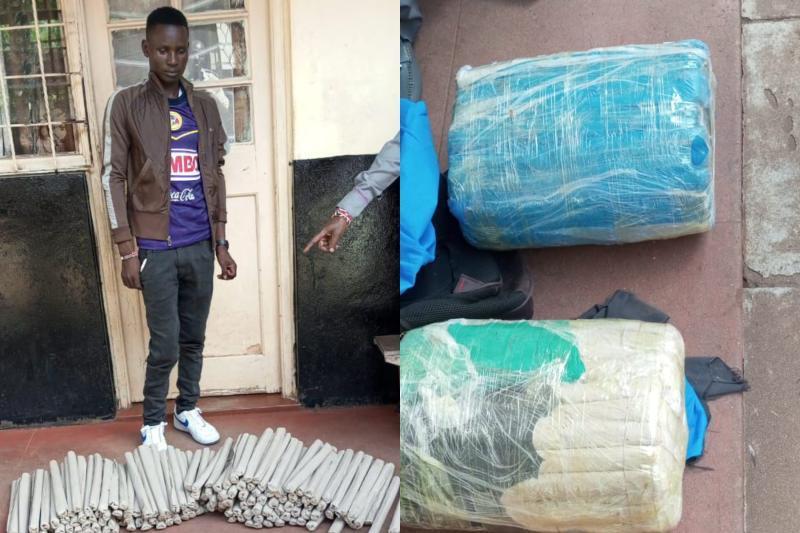 Photo collage of 26-year-old Bernard Kungu, a suspected drug peddler.